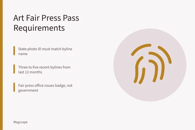 Checklist for art fair press pass accreditation documents. How to Get a Press Pass for a Major US Art Fair